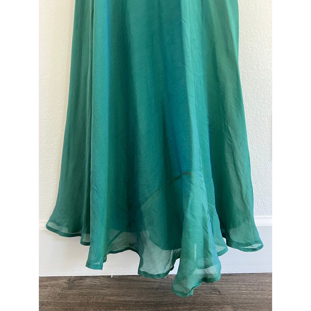 Badgley Mischka Strapless Maxi Dress Size 2 Teal Formal Event Prom Y2K Gala - Picture 10 of 16